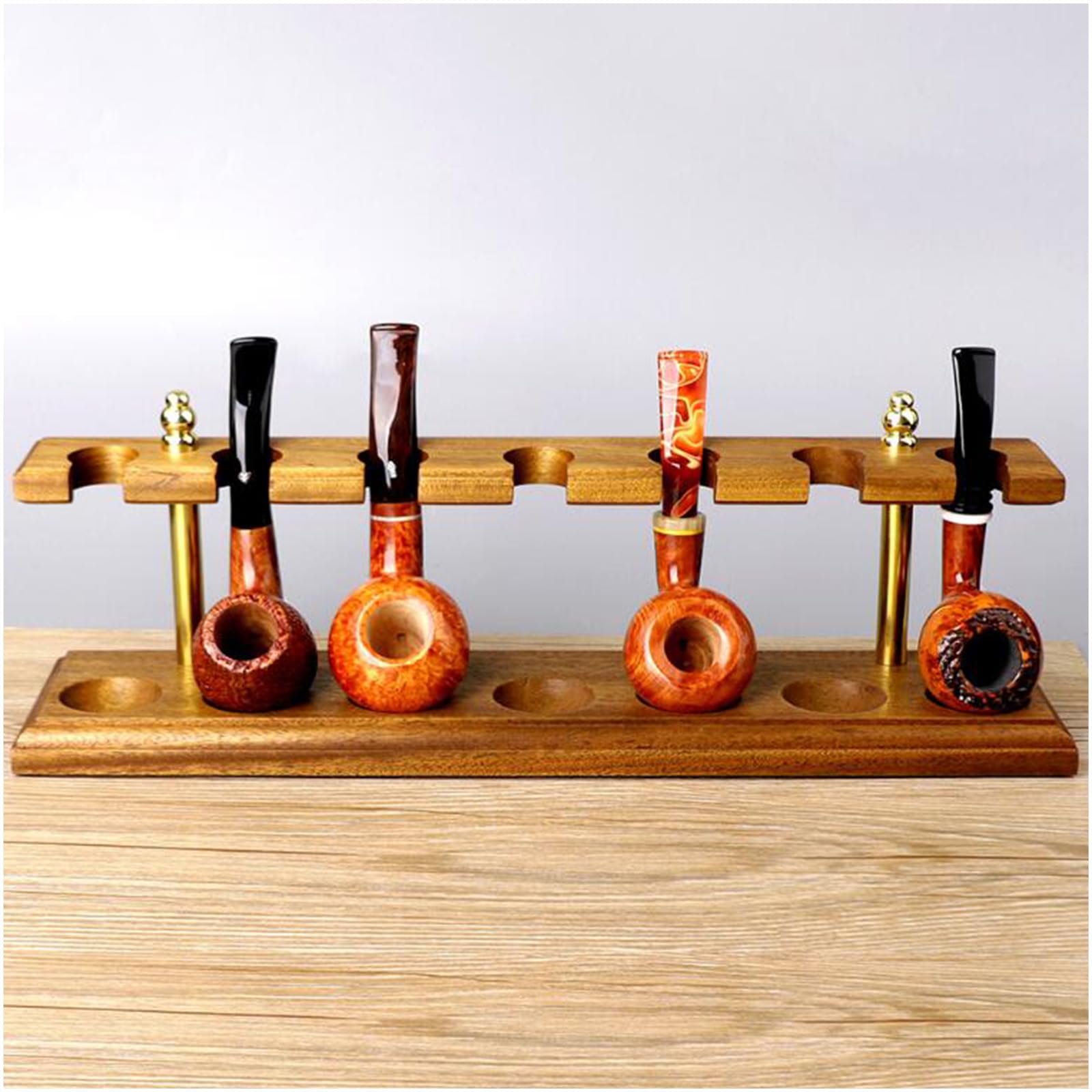 Soporte de madera for pipas tabaco - for con accesorios universales 7 puntas Regalos for hombres