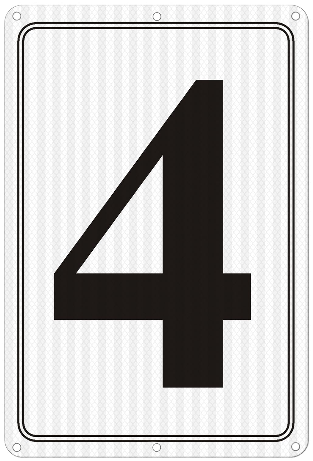 i-CowFun Premium Reflective Metal Number Signs 4 - Aluminum 12" X 8" Parking Spot Numbered Signs Outdoor, Large, Floor, Dock, Court, Aisle, Field, No