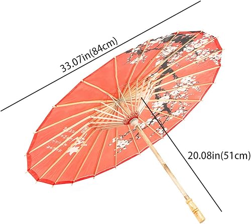 Miniatura 2 de Asian Home Paraguas aceitado chino hecho a mano impermeable del paraguas de papel 33" flor del ciruelo