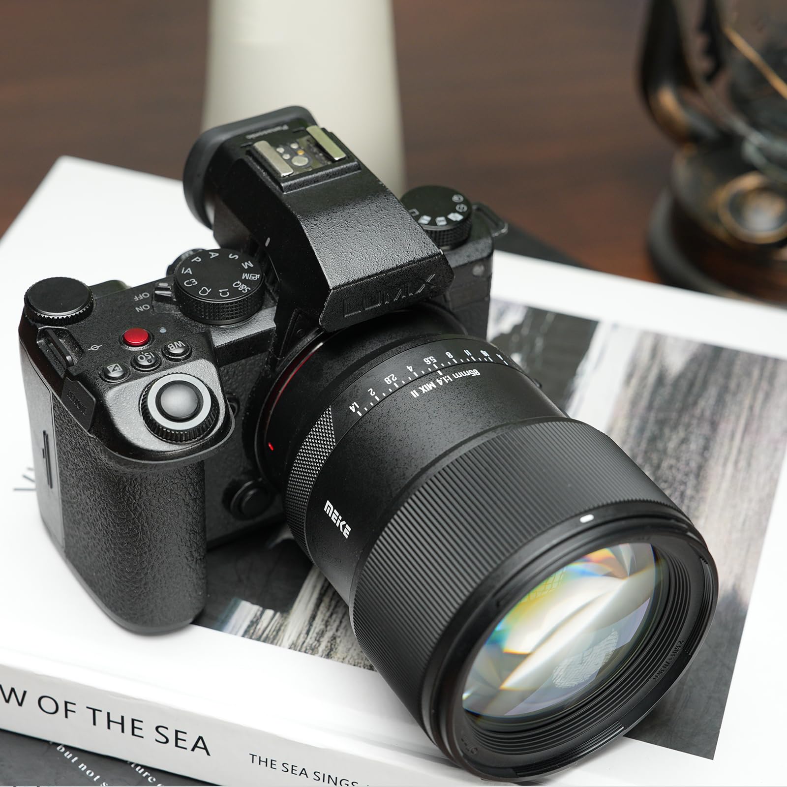 Meike Teleobiettivo 85 mm F1.4 Mix II AF STM Full Frame Messa a fuoco automatica Obiettivi fissi per Panasonic Lumix Sigma Leica L Mirrorless Camera S1 S1R S9 S1H S5 S5 Mark II FP SL FPL T TL2