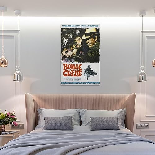Miniatura 8 de Bonnie & Clyde - Póster de película de 1967, lienzo impreso, póster de arte de pared para dormitorio, sala de estar, decoración de 12 x 18 pulgadas
