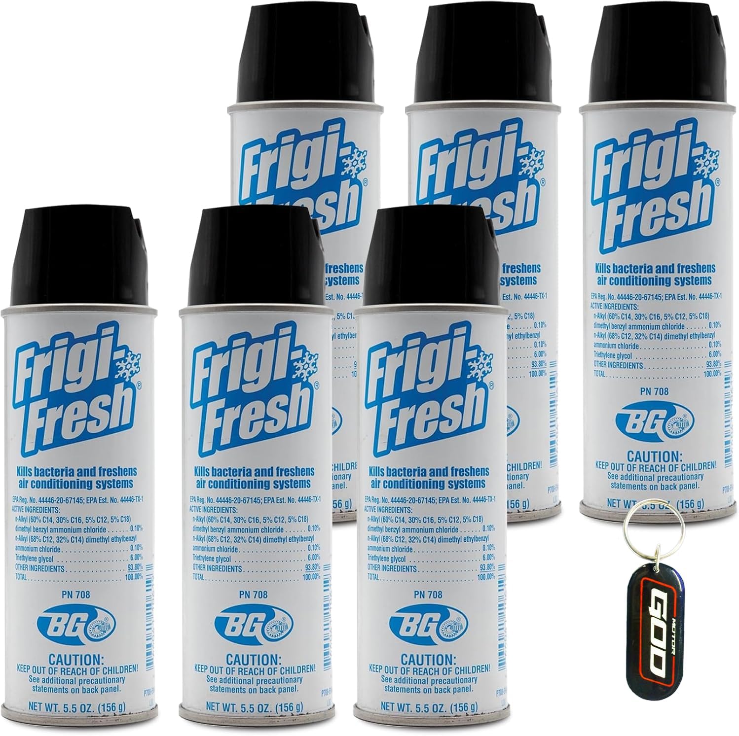 BG Frigi-Fresh 5.5 oz. (156g) (Pack of 6) WIth Motor God Key Chain