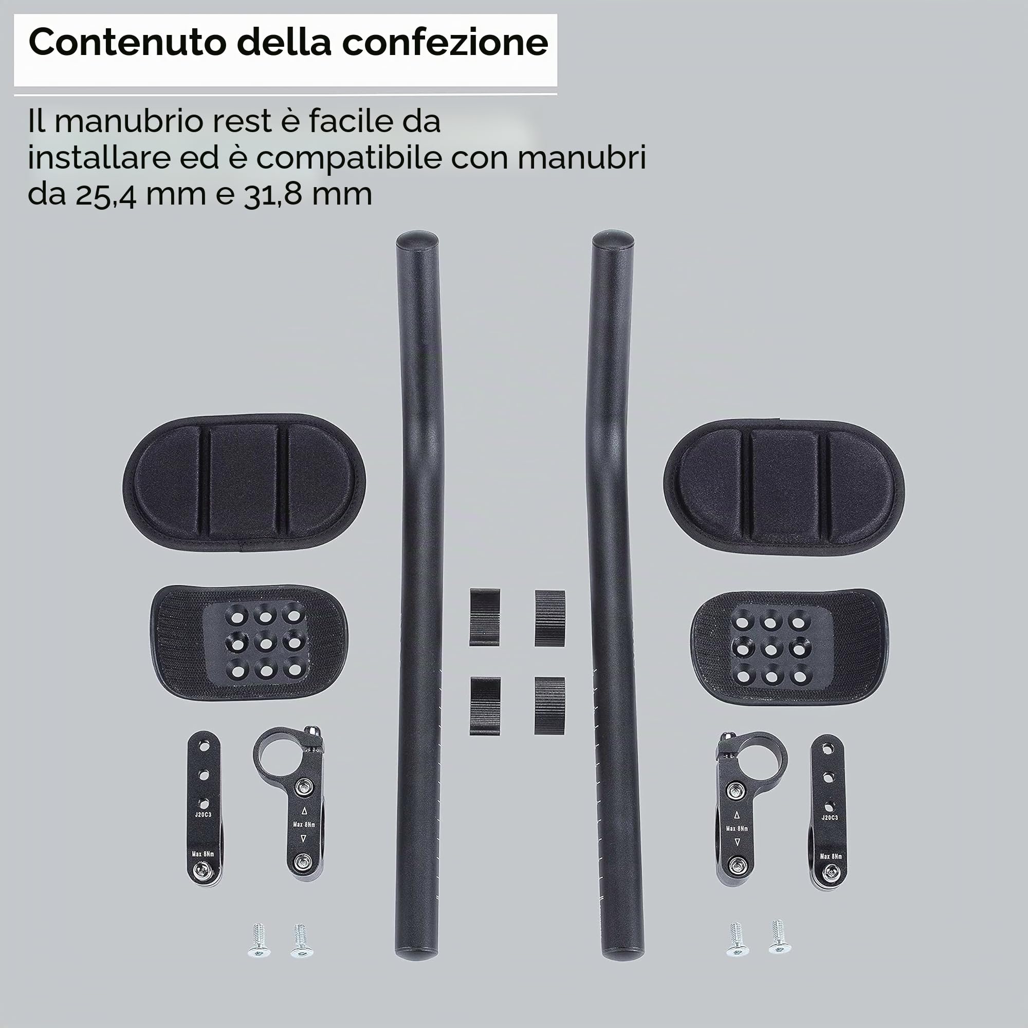 Bbb Cycling AeroMax BHB-60, Manubrio Aerodinamico per Bici da Strada Extra Lungo J-Bend Unisex-Adulto, Nero, Taglia Unica