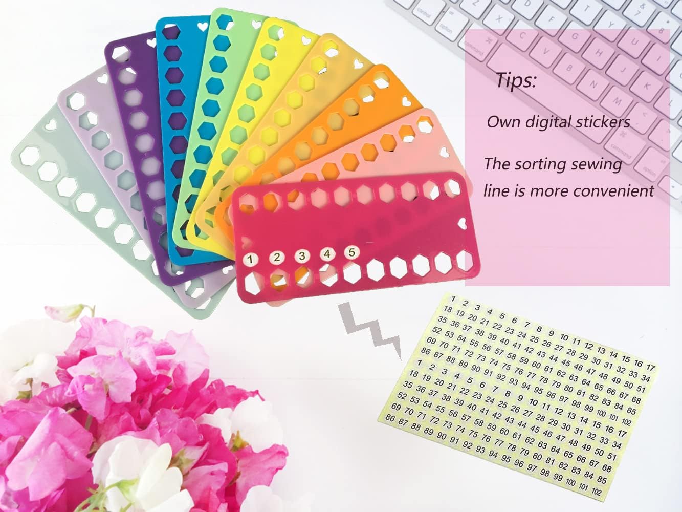 OMYZERO 10pcs Embroidery Floss and Thread Organizer Cards, Cross Stitch Supplies for Holding & Storing Embroidery Floss, Needlework Project Tool