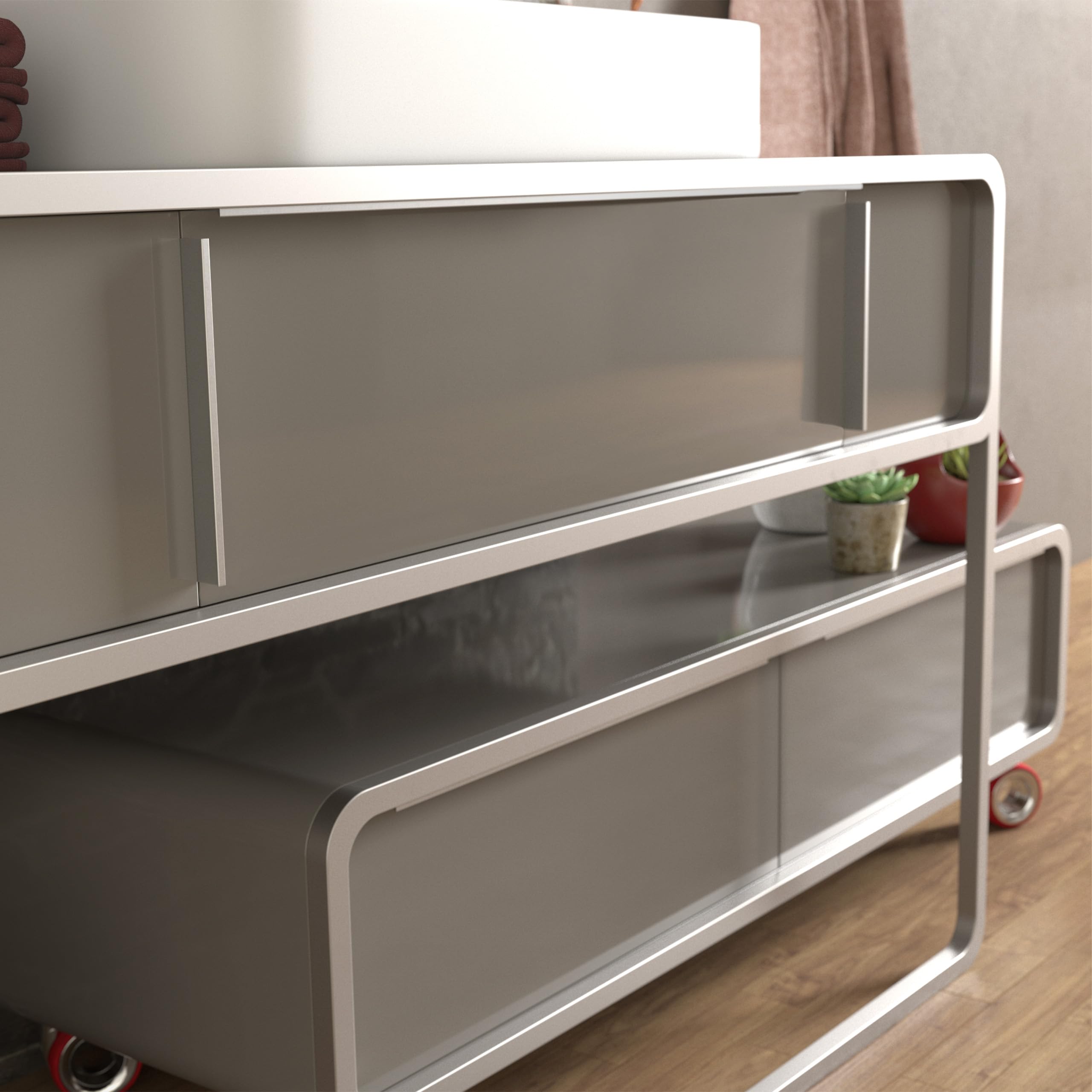 Lot de 5 poignées de profil de meuble en aluminium SEARL 180 mm Aspect Acier Inox Poignée profilée Poignée de tiroir de SO-TECH®