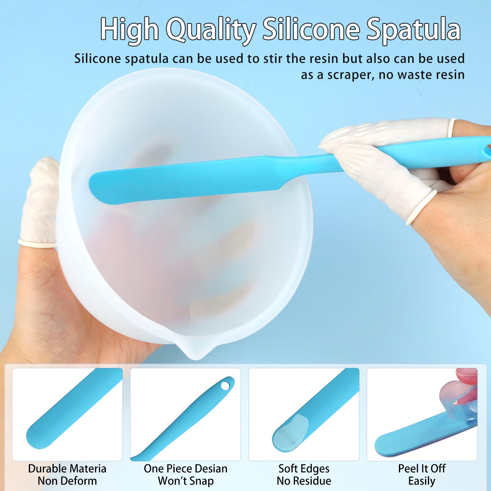 Kit di misurini in silicone, ciotola da 600 ml, 250 e 100 ml, bicchieri dosatori riutilizzabili in resina epossidica, tazze graduate per miscelazione in resina epossidica fai da te