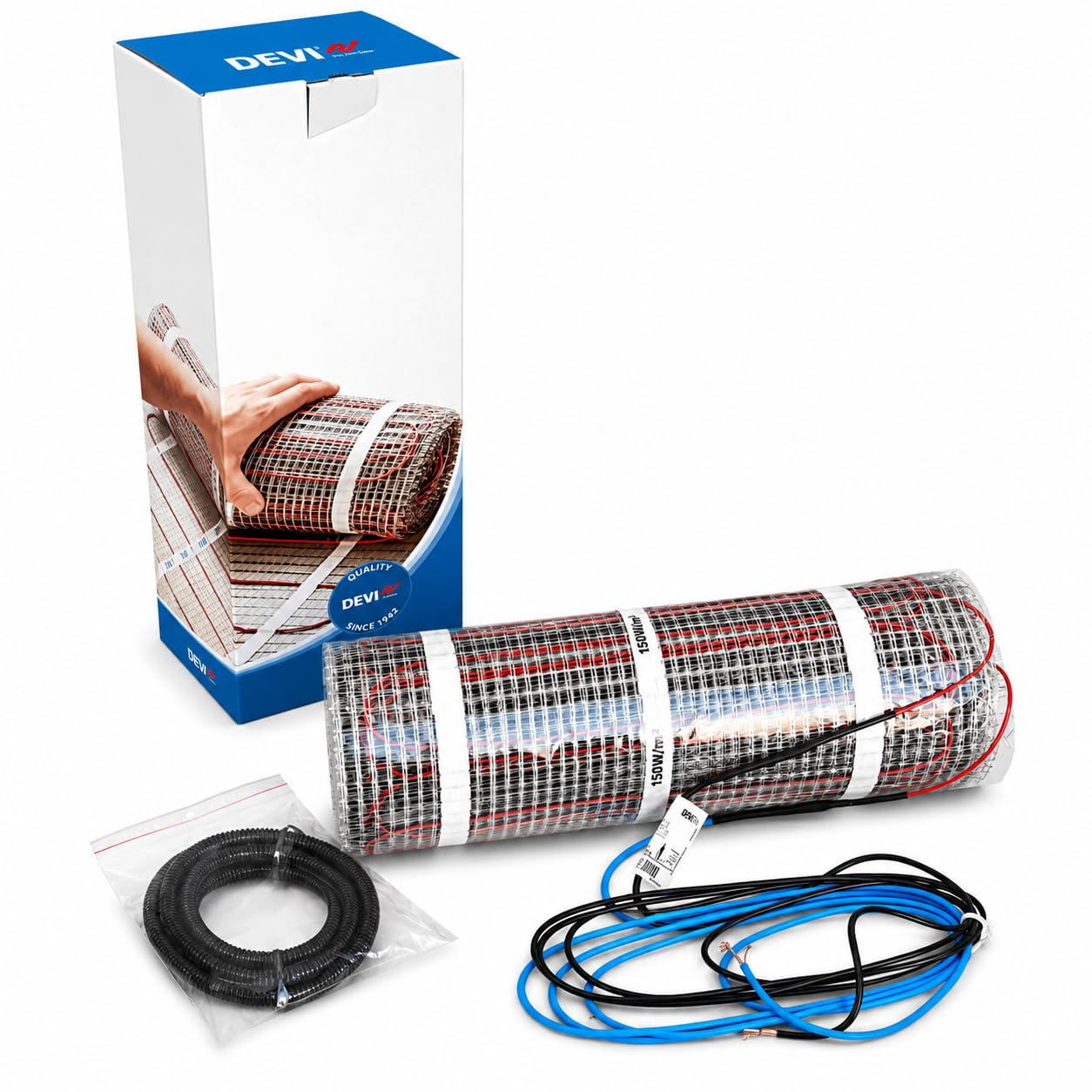 DEVI DEVImat DEVIheat DSVF 150 - Calefacción por suelo radiante (150 W, 3,5 m2, 525 W)