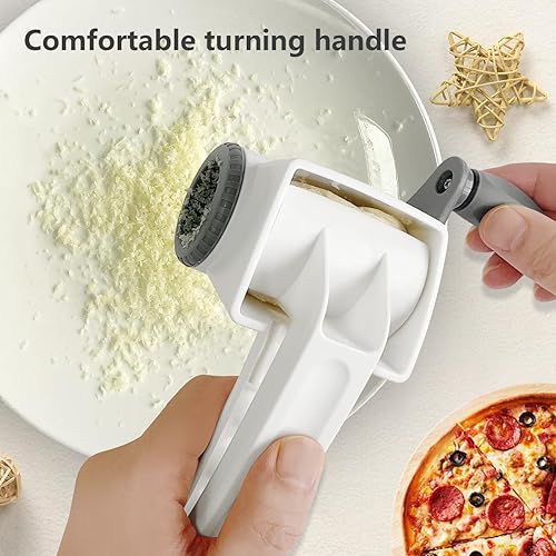 Miniatura 5 de LHS Ralladores rotativos de queso para cocina, rallador manual profesional de quesos de mano con tambor de acero inoxidable para rallar queso duro,