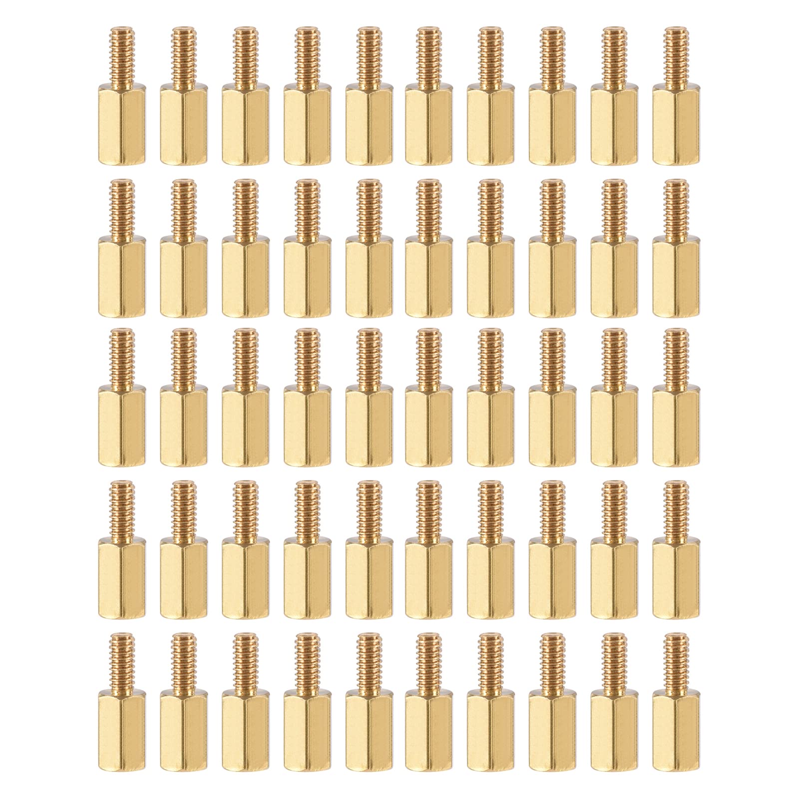 YOKIVE 50 Pcs M2.5 Standoff Screws, Brass Hex PCB Standoffs, Keep Height Consistent, Great for Motherboard (Gold Tone, 8mm+6mm)-image-30