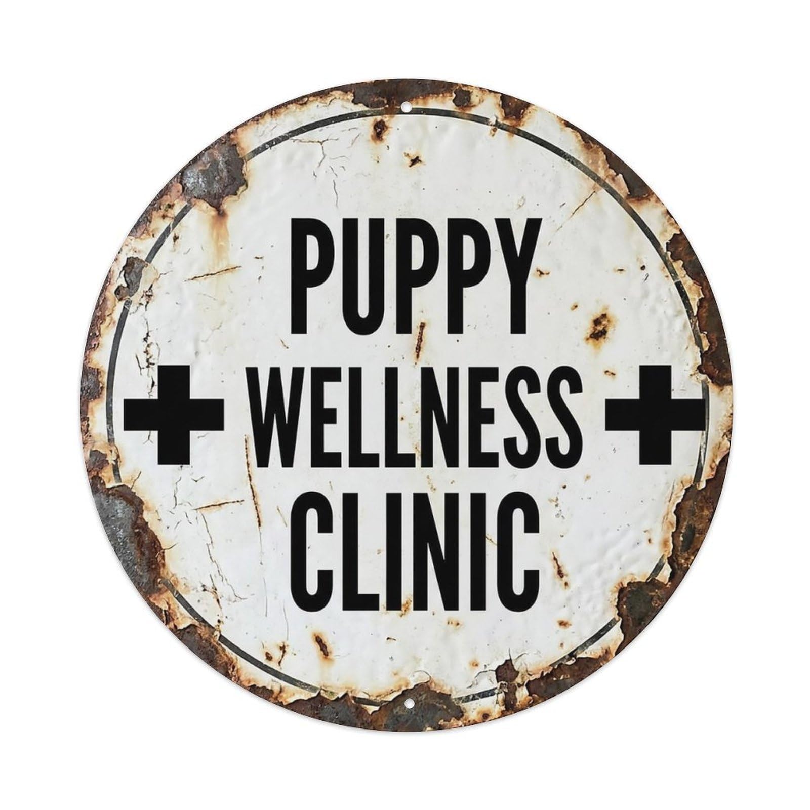Vintage Puppy Wellness Clinic Decor Metal Tin Sign