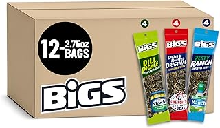 BIGS Sunflower Seeds Variety Pack, Original, Hidden Valley Zesty Ranch &...