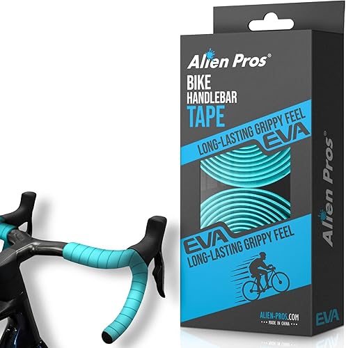 Miniatura 8 de ALIEN PROS Juego de 4 cintas de manillar de bicicleta negra y verde Bianchi EVA - Envuelve tu bicicleta para un paseo cómodo y impresionante