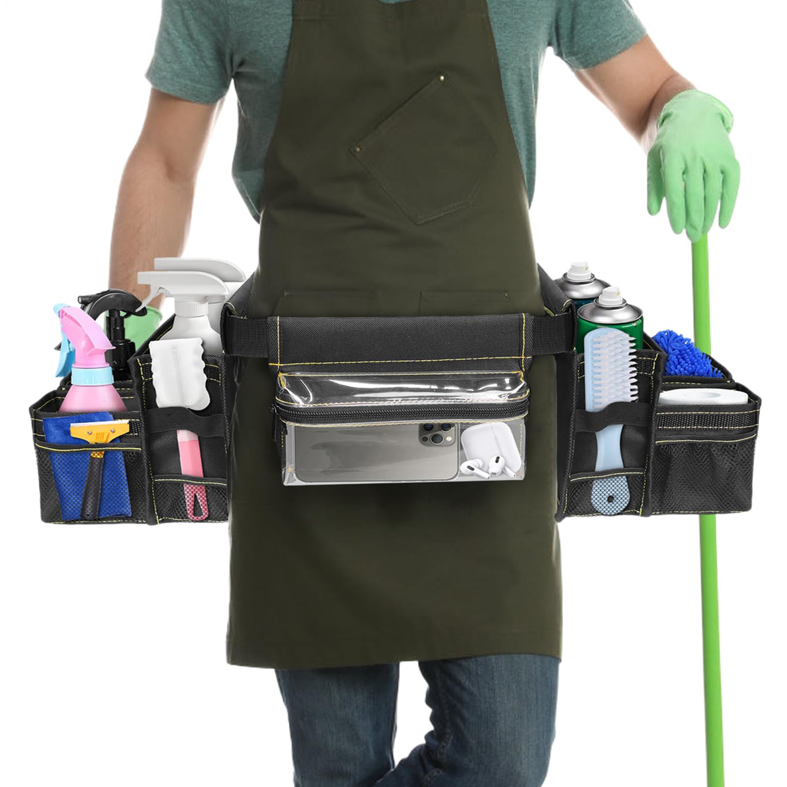 Tablier utilitaire multi-poches pour jardinage et nettoyage