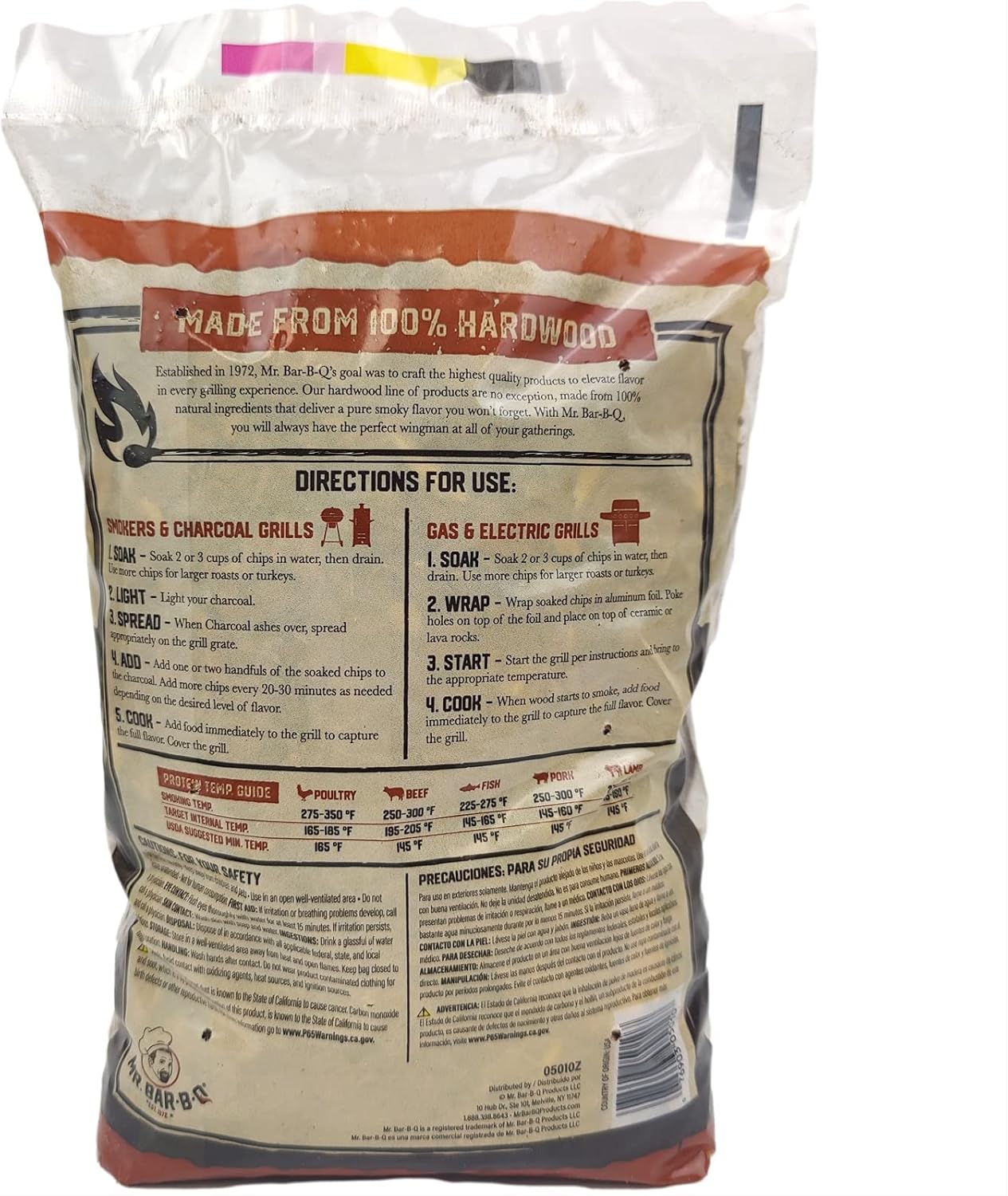 Mr. Bar-B-Q 05010Z Wood Smoker Chips (Mesquite) | Traditional Spicy Flavor | Made from 100% Hardwood | All Natural Mesquite Wood Chips | 1.6 Pound Bag 179 Cu. in | Works Any Heat Source : Smoker Chips : Patio, Lawn & Garden