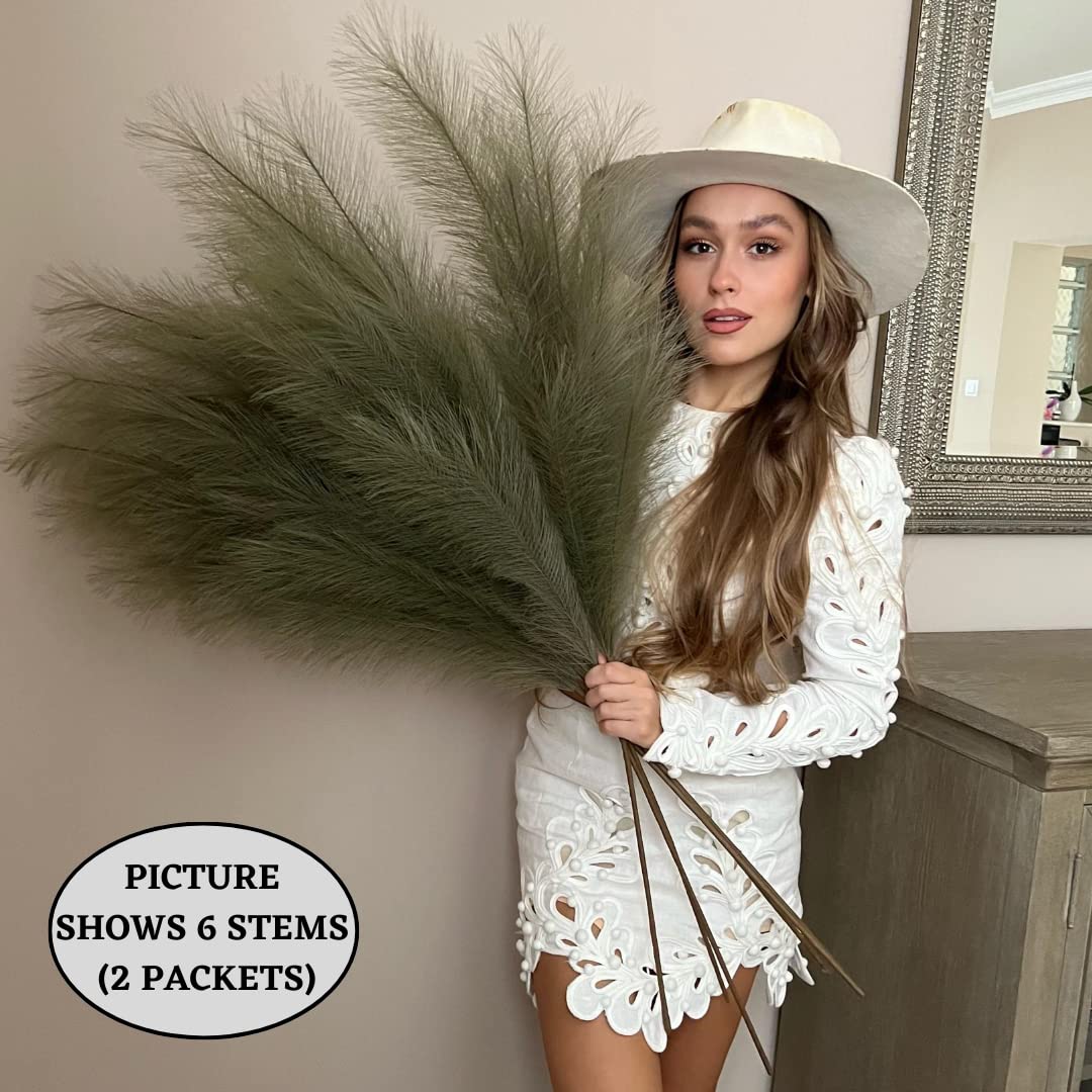 Faux Pampas Grass 2 (Khaki Green)