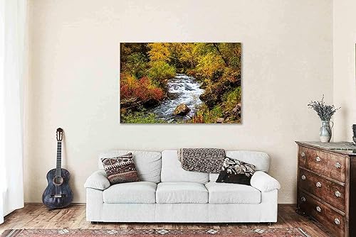 Miniatura 5 de Black Hills Canvas Wall Art (Ready to Hang) Gallery Wrap of Fall Foliage Surrounding Creek on Autumn Day in Spearfish Canyon South Dakota Western