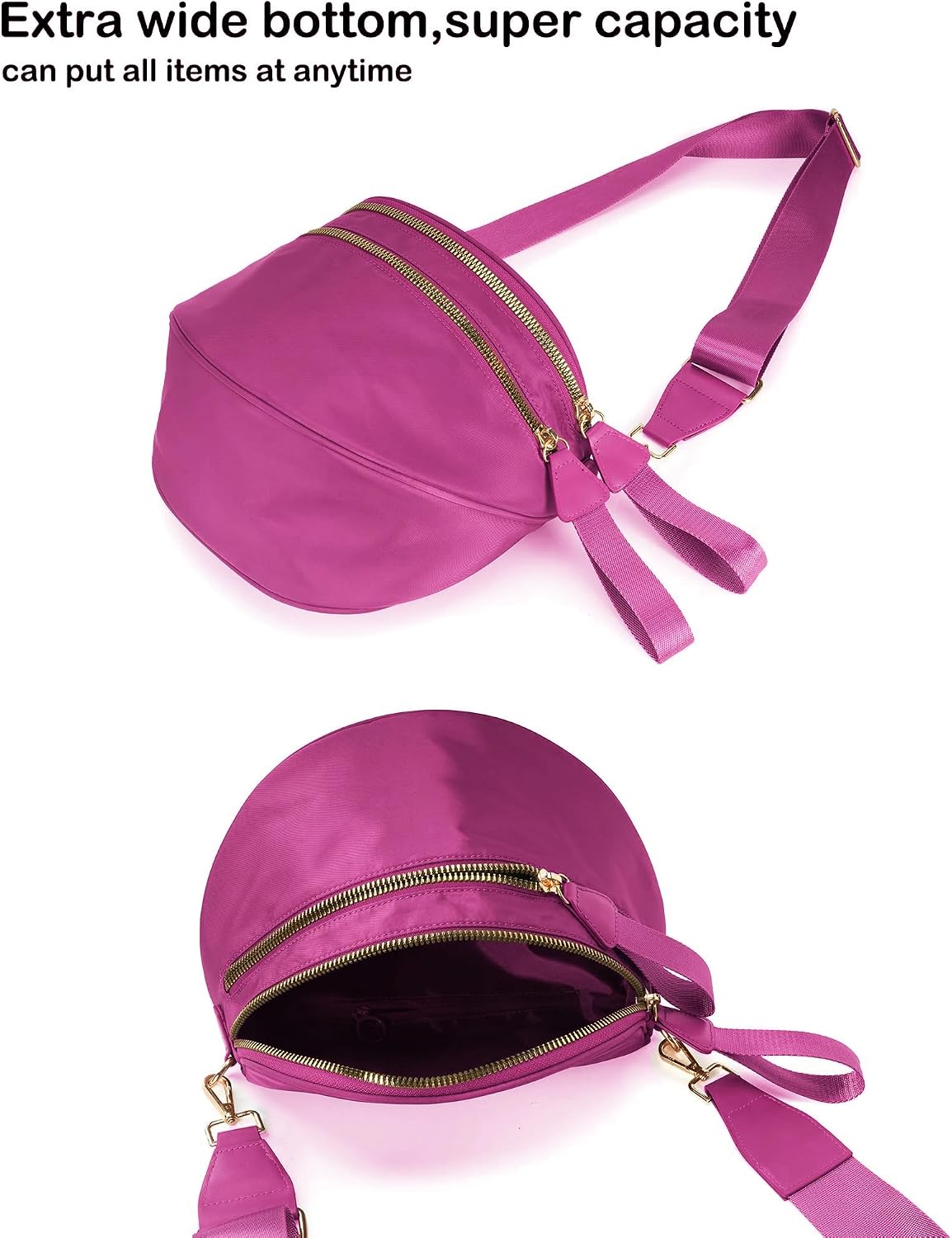 FEIBOON Spacious Nylon Crossbody Bag Bum Bag Handbags Wallets Purses Trendy Shoulder Bag for Women thumbnail