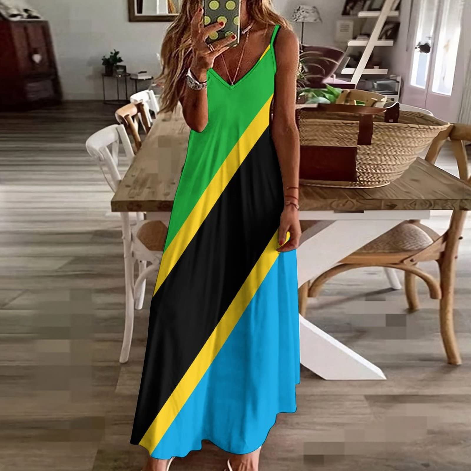 Amazon.com: Calculay Women's Dresses,Tanzania Flag Girls Long Dresses  Summer Suits Skirt Dress : Clothing, Shoes & Jewelry