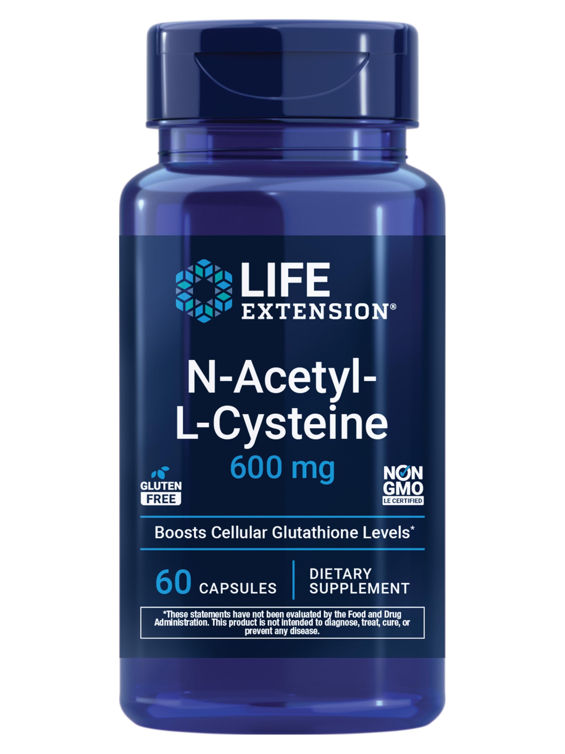 Life Extension N-Acetyl-L-Cysteine 600 Mg 60 Vegetarian Capsules