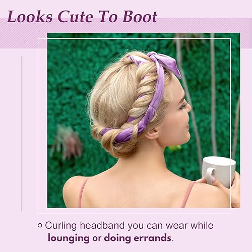 Miniatura 4 de Rizador de pelo sin calor, juego de 8 piezas, 70.8 pulgadas, extra largo, sin calor, rulos de pelo con los que puedes dormir con cinta rizadora de