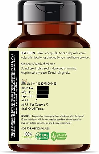 Miniatura 8 de Extracto de Triphala 500mg - 60 cápsulas vegetarianas  Extracto de Amla, Baheda y Harad   Todo natural  100% vegano  Sin gluten  Certificado GMP.