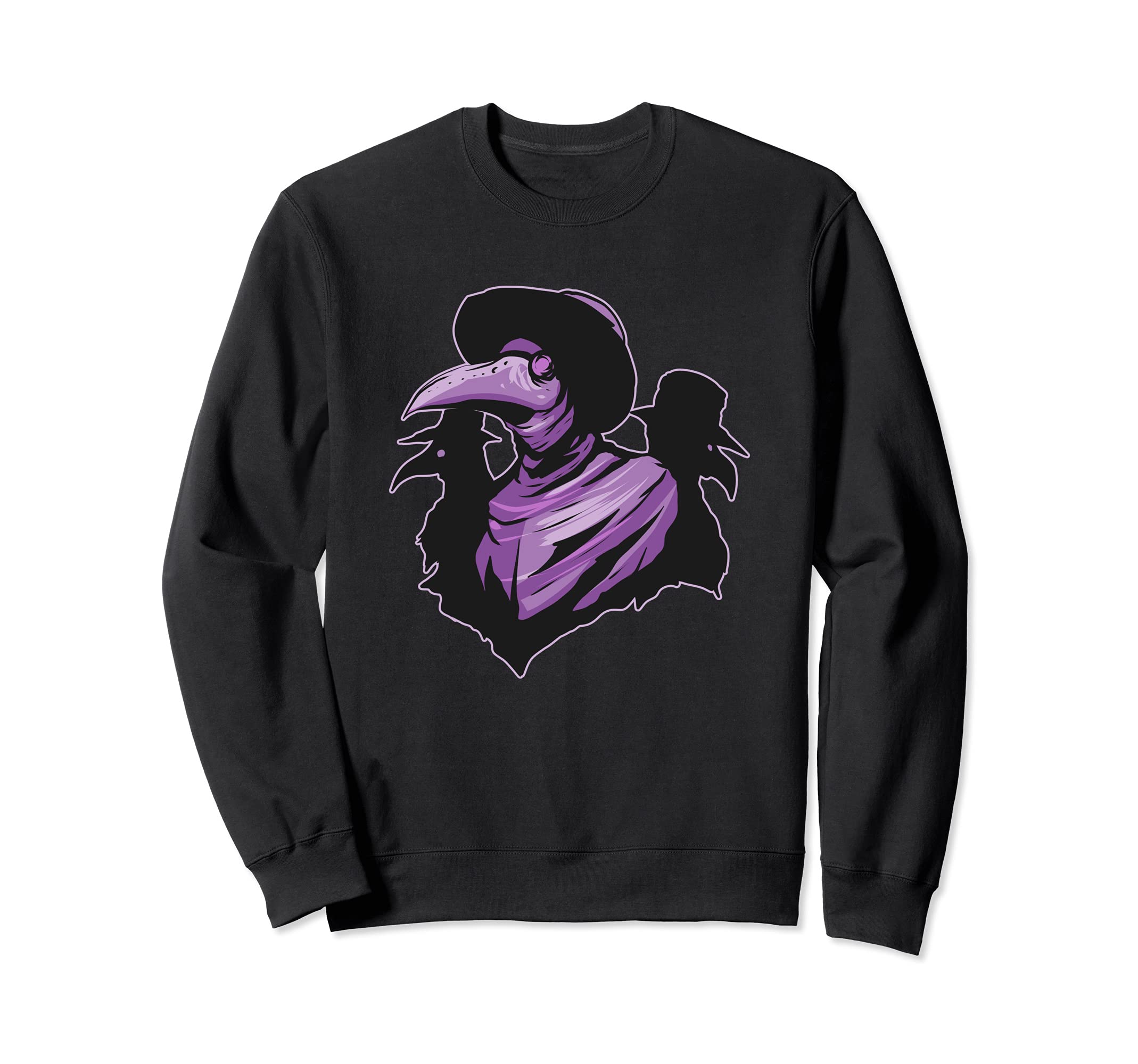Vintage Plague Doctor Face Mask Sweatshirt, Black