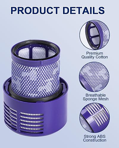 Miniatura 2 de Paquete de 2 filtros V10 de repuesto para Dyson V10 Cyclone Series, V10 Absolute, V10 Animal, V10 Total Clean, V10 Motorhead, SV12 Series