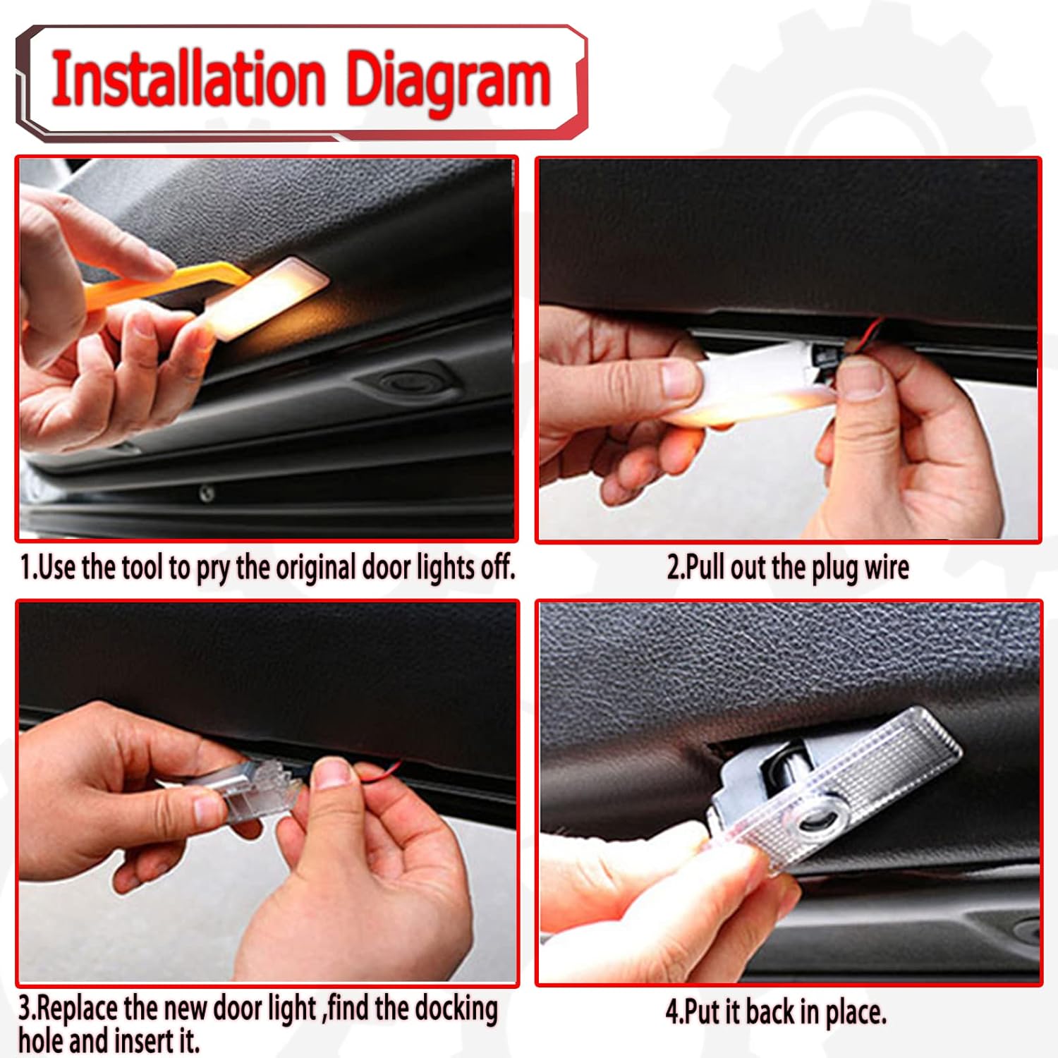 2Pcs Car LED Door Lights Logo Projector, Jfsotls Never Fade Emblem Light, LED Laser Ghost Shadow Light for Quattroporte Ghibli Levante Grecale