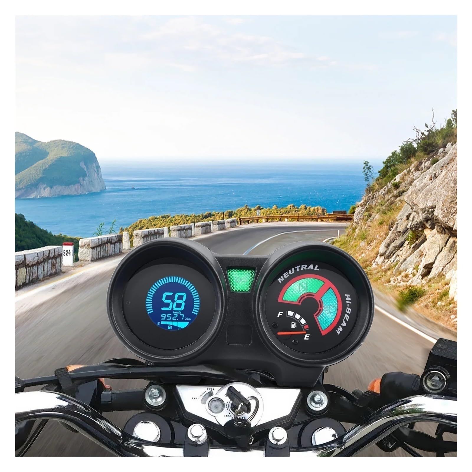 Cuadro de instrumentos de moto Para Brasil para TITAN 150 Para CG150 2004-2009 Fan150 Medidor de tablero digital para motocicleta con retroiluminación 7 colores
