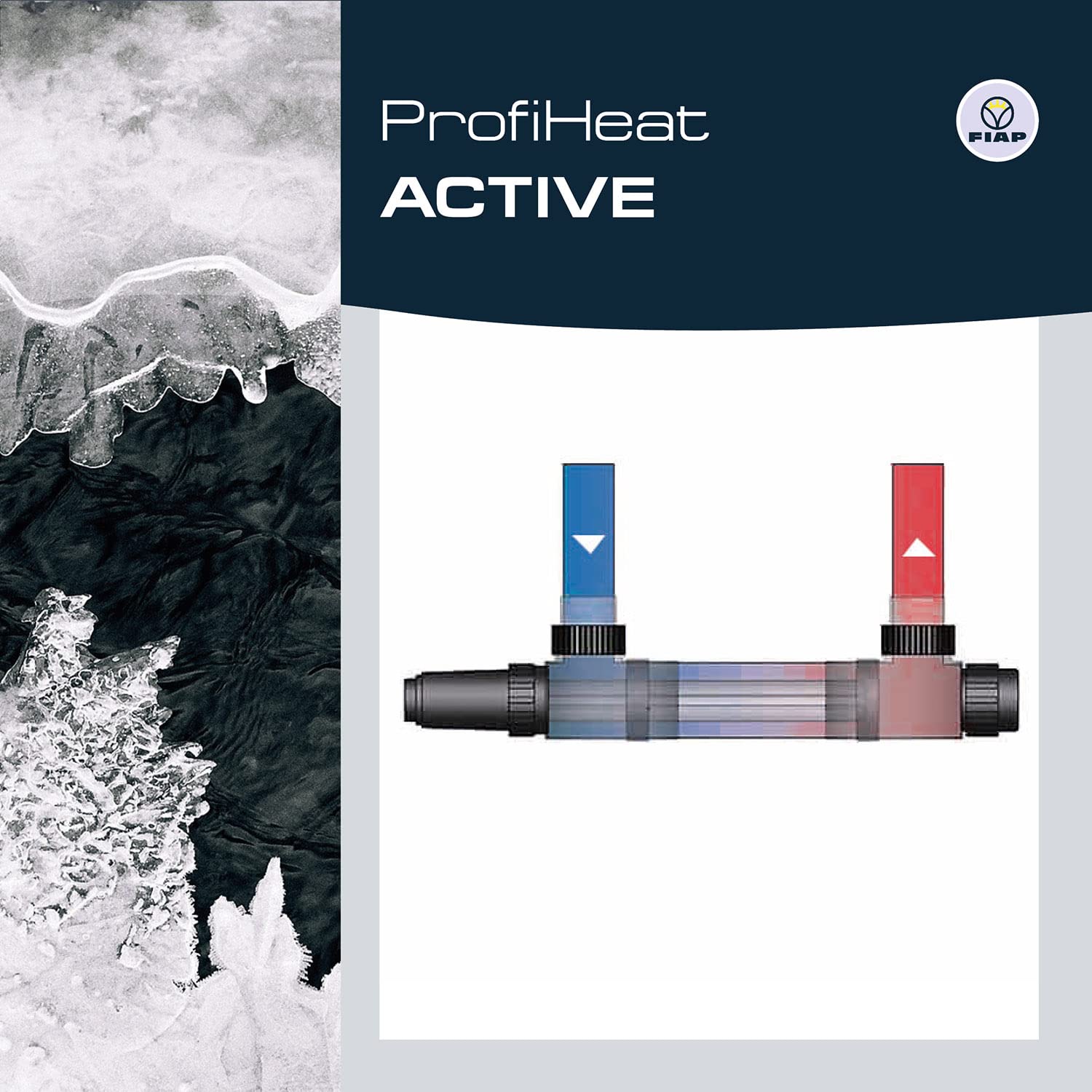 FIAP ProfiHeat Active 1.000 - Teichheizer - Edelstahl - Thermostat - Eisfreihalter - Gartenteich - Koiteich - Teichzubehör 1 kW - max. Teichgröße 5 m³