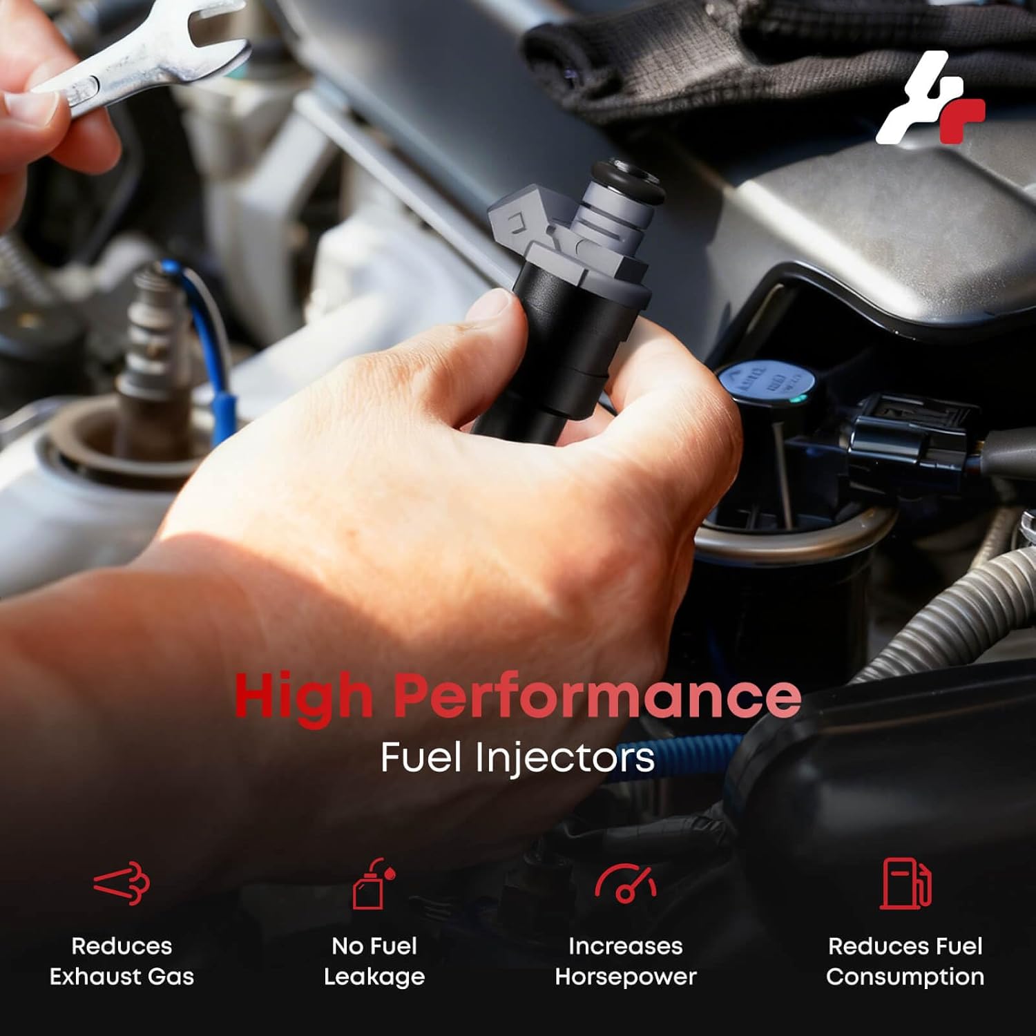 Fuel Injectors Set of 6, Compatible with Jeep Grand Cherokee 1996-1998, Wrangler 1997-1998, Cherokee 1996-1998, TJ 1997-1998-L6 4.0L, 6PCS, Replace Part RL030778AB FJ682