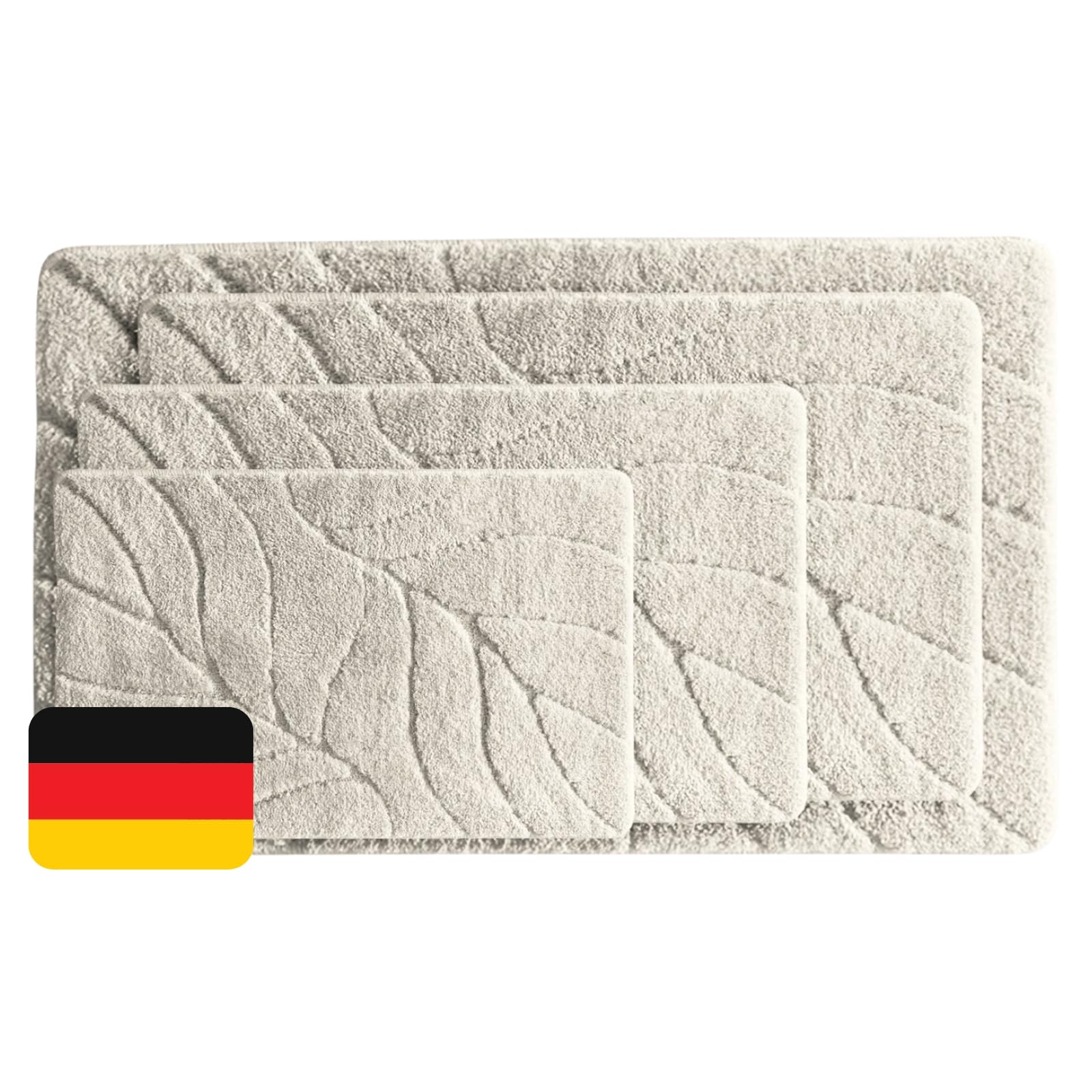 KARAT Tapis de Bain Doux Antidérapant Séchage Rapide Lavable 40°C Oeko-TEX 80x150 cm Maris Crème