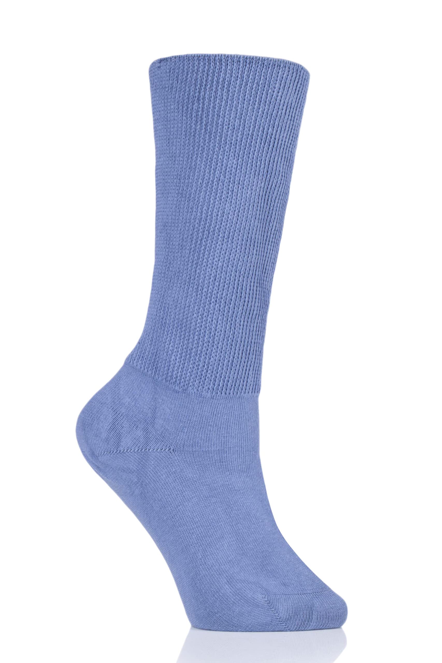 SockShop Iomi Footnurse Mens and Ladies Oedema Extra Wide Cotton Socks Pack of 1 Blue 4-7