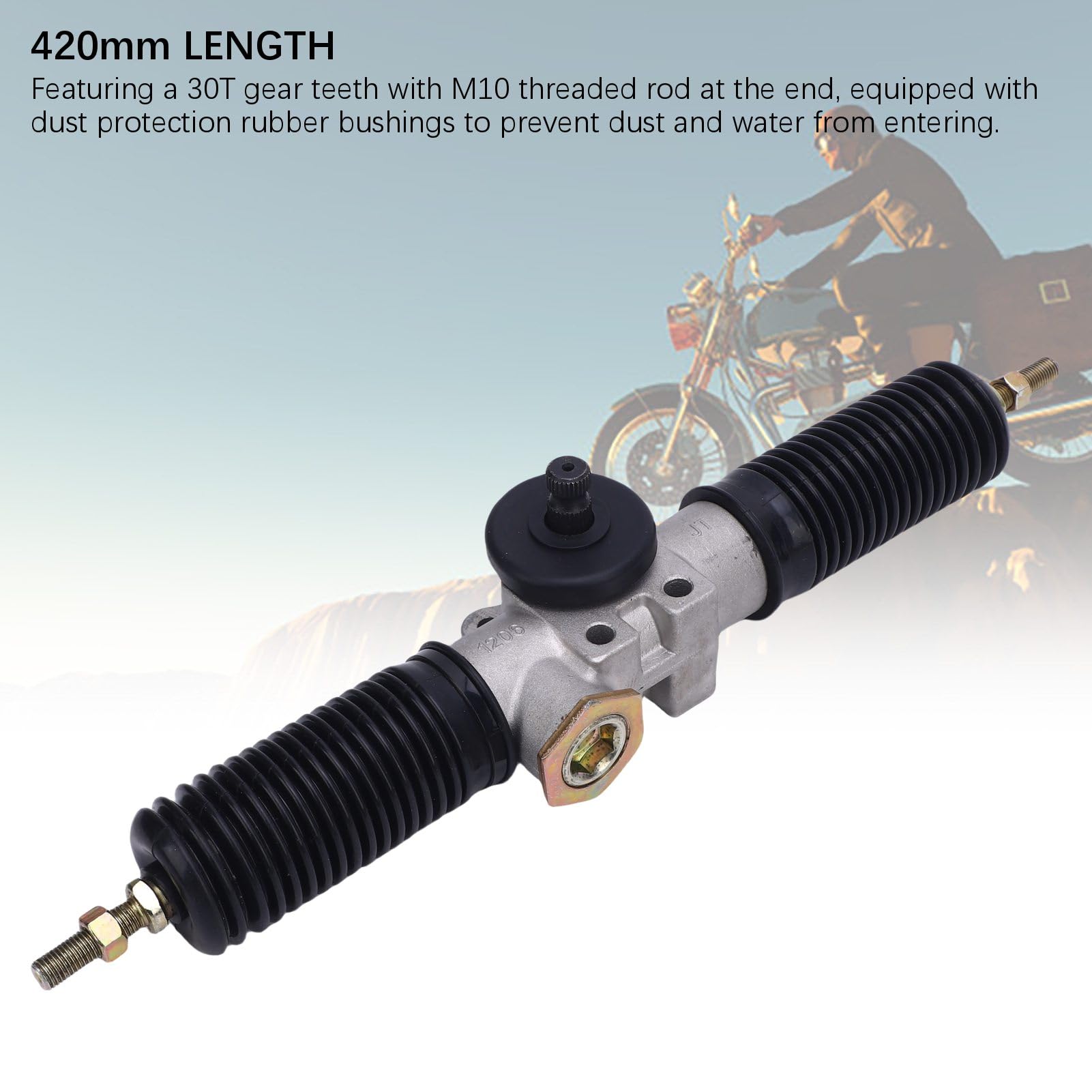 30T 420mm Servolenkung Gestell Ritzel mit Starker Stahl Legierung, Präzise Lenkung, Stabile Steuerung für Go Kart ATV UTV Traktor Mäher, Ideales Ersatz Projekt Teil