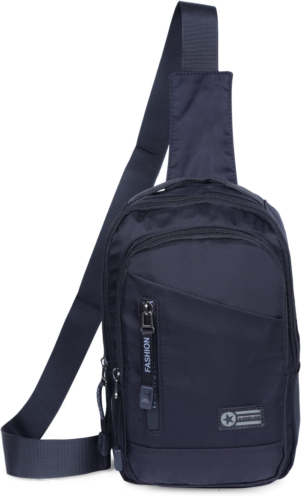 LIGHTNIING HAMMERZSmall Crossbody Chest Bag Sling Bag Water Resistant Purse One Strap Travel Bag for Men Women Boys With Earphone Hole