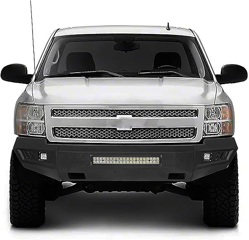 Miniatura 2 de Hooke Road Combo de parachoques delanteros y traseros de ancho completo Silverado 2013 para Chevy Silverado 1500 2ª generación 2007-2013,