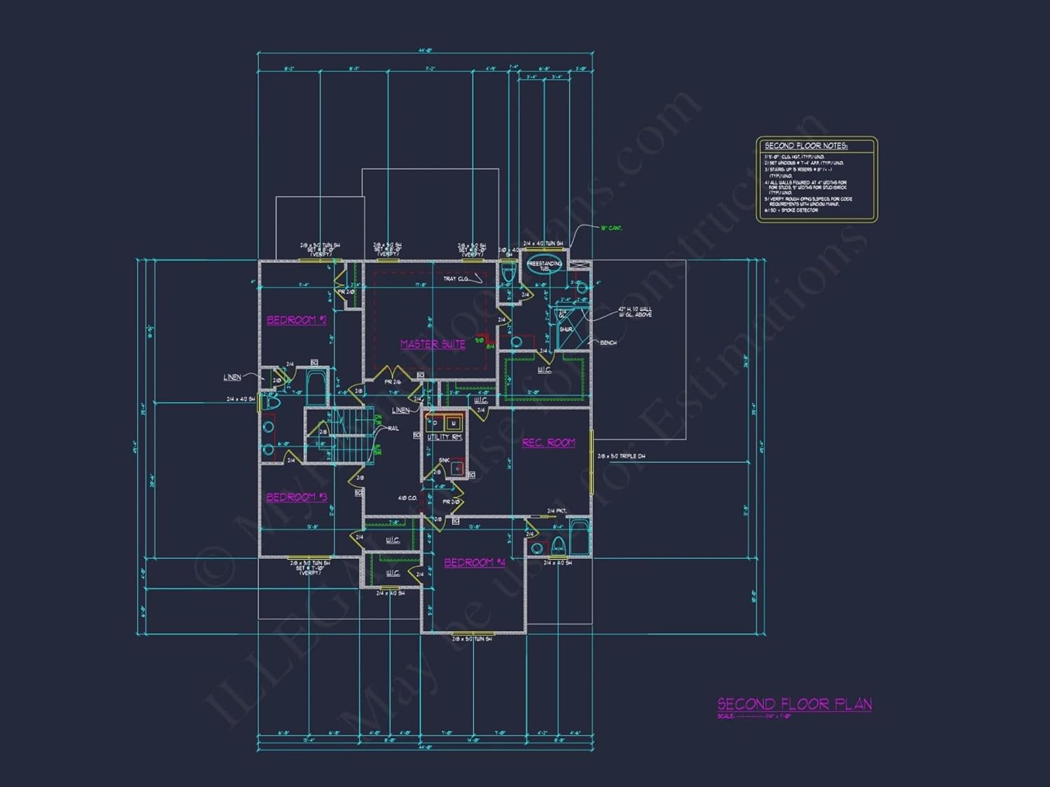 15-1206 House Plan - Colonial-Craftsman Home Plan – 5-Bed, 5-Bath, 3,402 SF