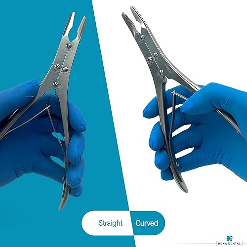 Miniatura 5 de DEXA DENTAL Rongeurs Ruskin de acero inoxidable de doble acción, rectas y curvas, 7.5 pulgadas