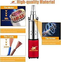 Vista 2 de Bomba sumergible de pozo profundo de 12 V solar CC 250 W kits de bomba de agua eléctrica con bomba de tornillo de salida de 1 pulgada de elevación