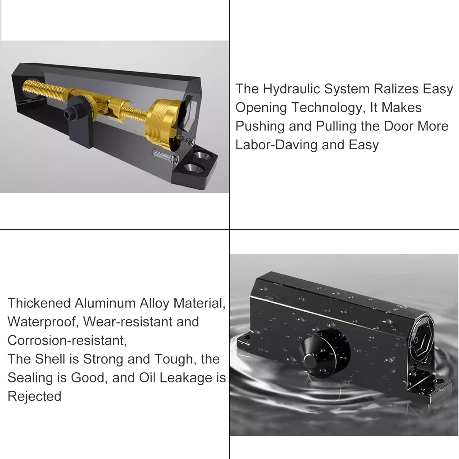 Automatic Door Closer for Home and Commercial, Hydraulic Door Damper, Screen Door Closer(Silver)
