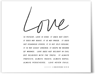 1 Corinthians 13 Print, Love Is Patient, Love Is Kind, Christian Wedding Gift For Couples, Love Bible Verse, 8" x 10" Poster UNFRAMED