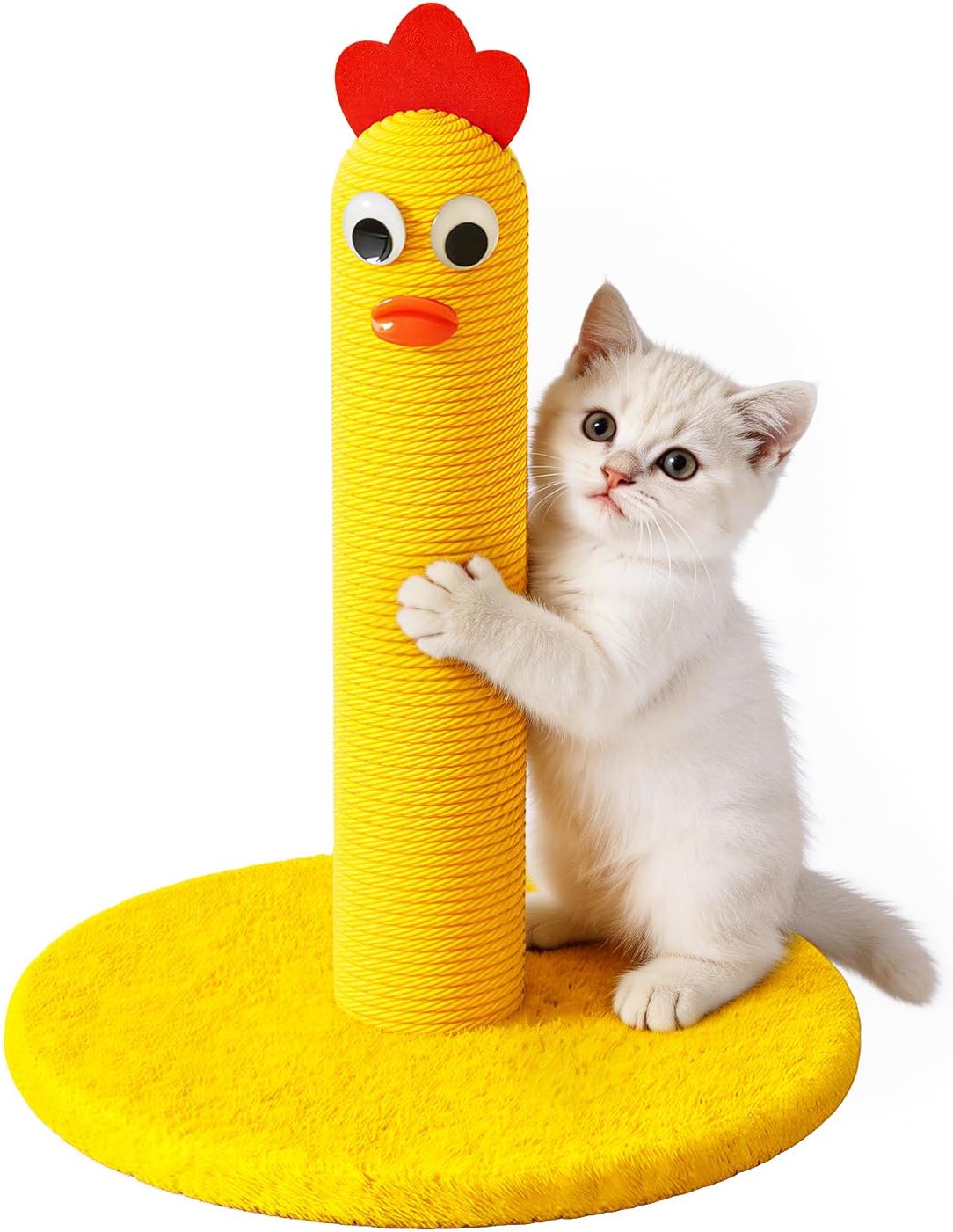 Amazon.com : Cat Tree for Indoor Cats, 13" Small Cat Scratching Post, Yellow Chick Cat Tower for Kittens & Small Cats, Stable Compact Cat Tree for Apartments : Pet Supplies
