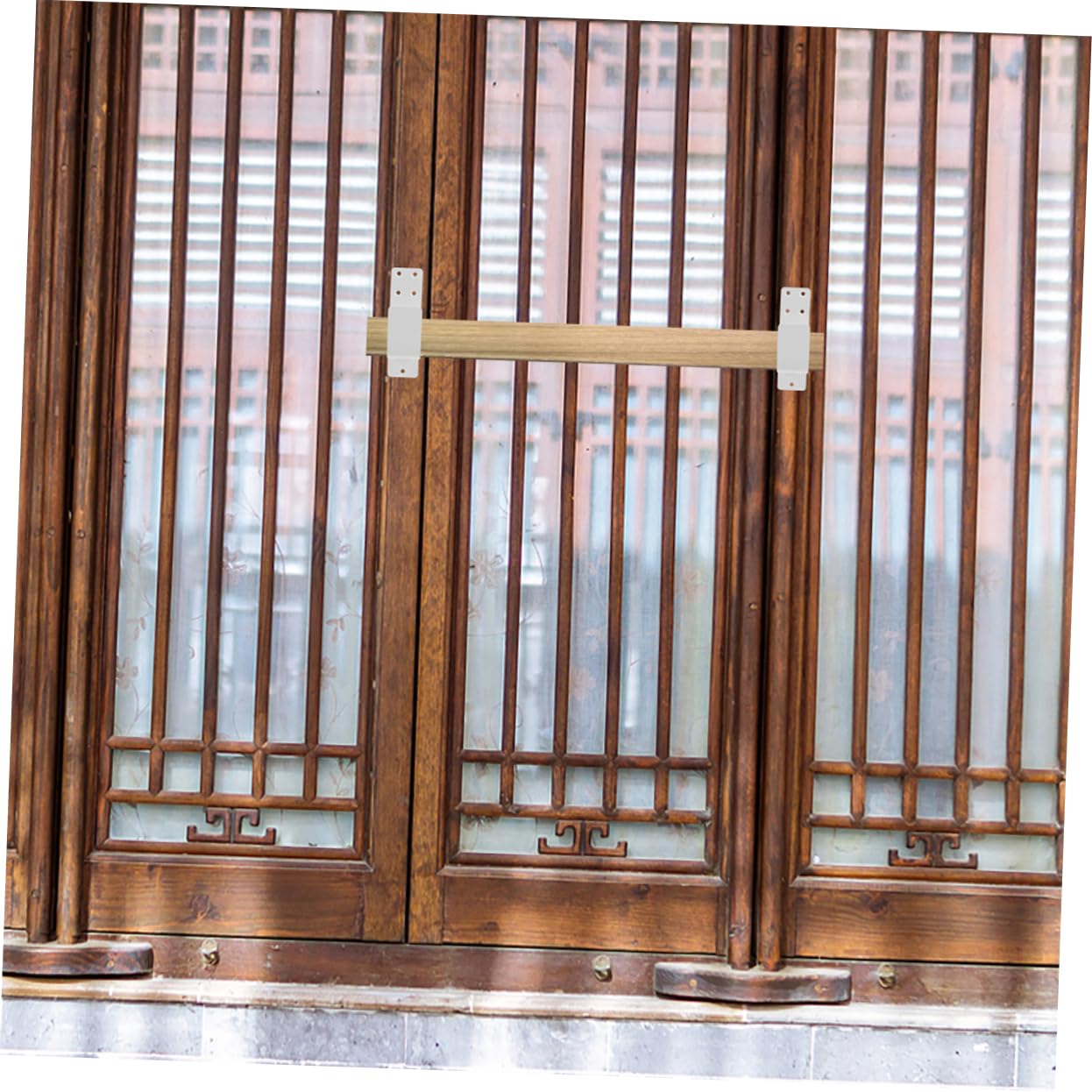 UKCOCO Support de Sécurité pour Porte en Acier Blanc, Barre de Sécurité Épaisse Design en U, pour Porte D'entrée et Abri, Assure une Tenue Stable et Sécurisée