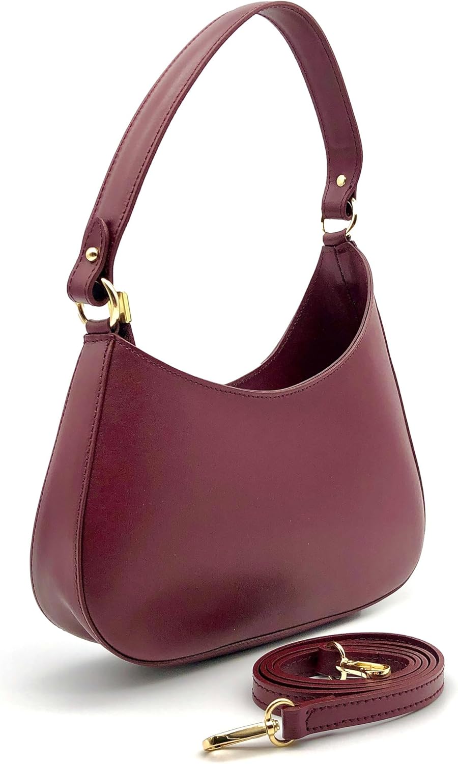 Genuine Italian Leather Handbags for Women, Women’s Shoulder Bag Tote Purse with Crossbody Strap