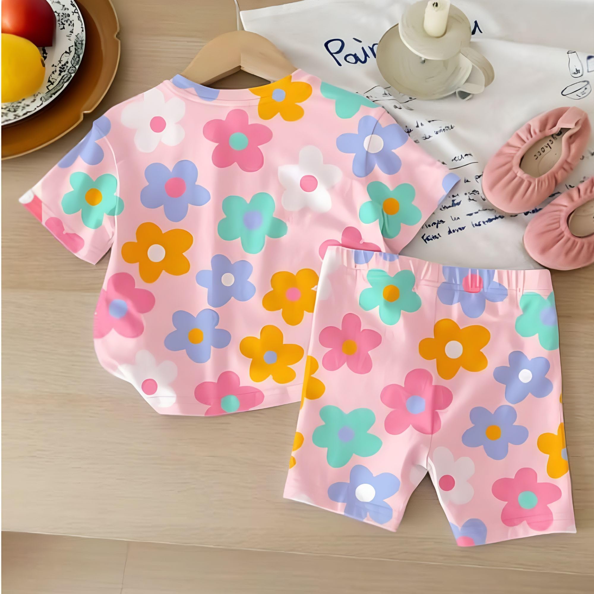4YOU Dresses Beautiful Cotton Blend Fabric with Beautiful Print Tshirt and Half Pant For Girls - Image 3 thumbnail