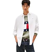 Tommy Jeans Tjm Reg Poplin Shirt Dm0dm22026 Camicia L/S, White (Ecru)