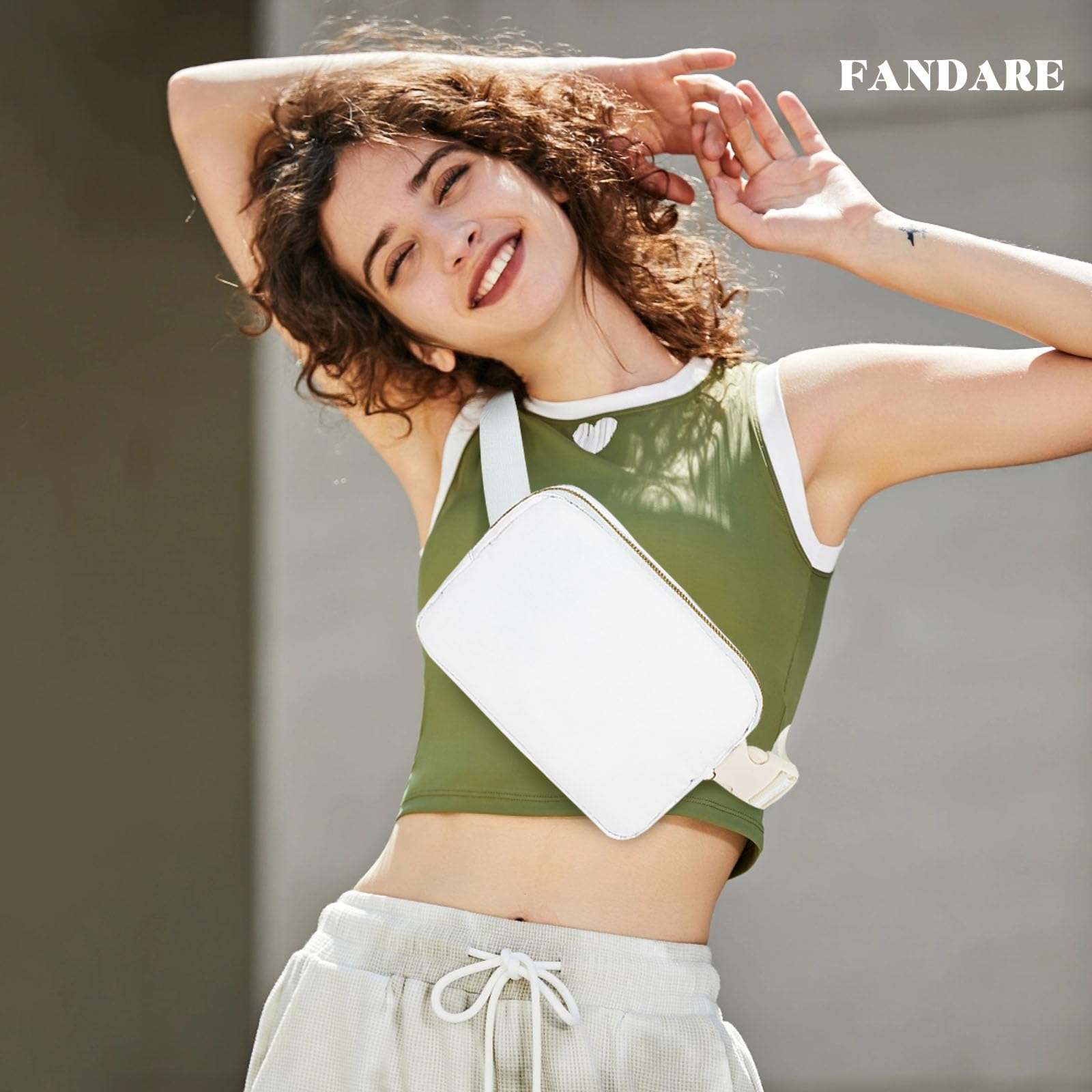 FANDARE Marsupio Uomo Donna Marsupio Sportivo Running Cintura Corsa per Allenamento all'aperto Escursionismo Zaino monospalla Borse piccole a tracolla Borsa a Spalla Impermeabile Bum Bag