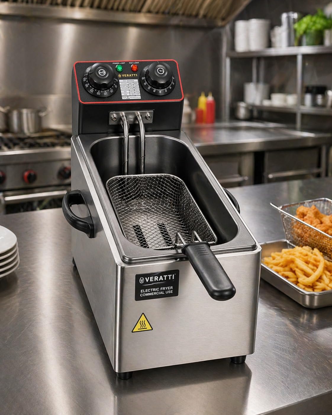 Commercial Stainless Steel Electric Deep Fryer with Dual Temperature Control Knobs, Oil Tank Lid & Heat-Resistant Handle – 37 cm Length × 18 cm Width × 23 cm Height-image-27