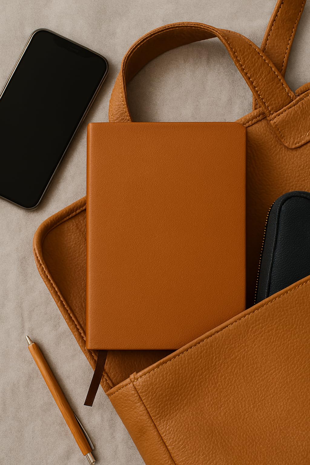 Fark Tanıtım Çizgisiz Not Defteri, Taba Termo Deri Kapaklı Defter, 128 Yaprak A5 Defter, Ofis ve Kırtasiye (14cm x 21 cm) (Taba Kapak)