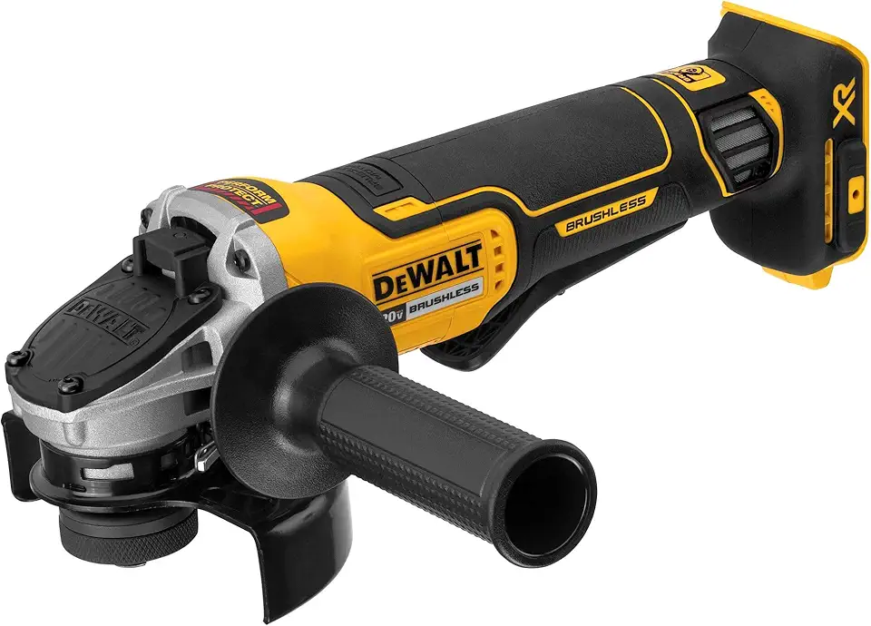 DEWALT 20V MAX* Angle Grinder Tool Cordless Brushless, 4 1/2 Inch, with Paddle Switch and Kickback Brake, Tool Only (DCG413B)
